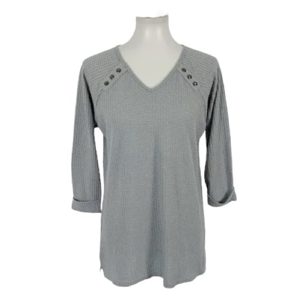 Simply Noelle Waffle Knit 3/4 Sleeve Top